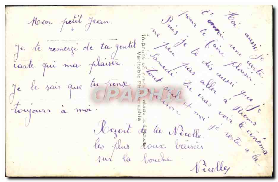 CPA Fantaisie Femme — Verso
