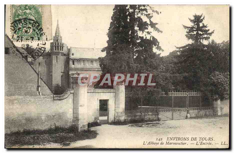 CPA Environs de Tours L'abbaye de Marmoutier L'entree 