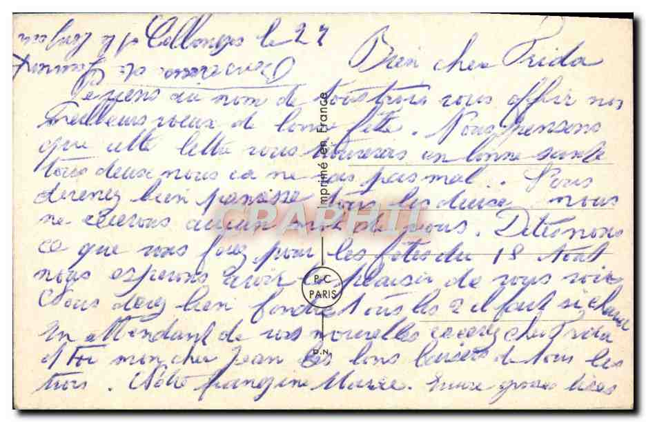 CPA Fantaisie Fleurs — Verso