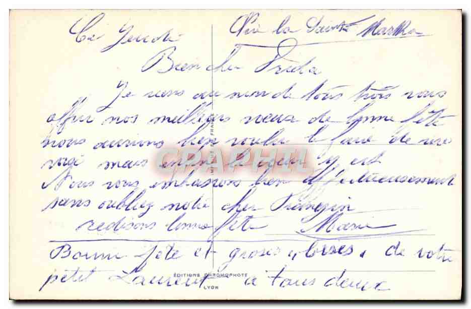 CPA Fantaisie Fleurs Fer a cheval — Verso