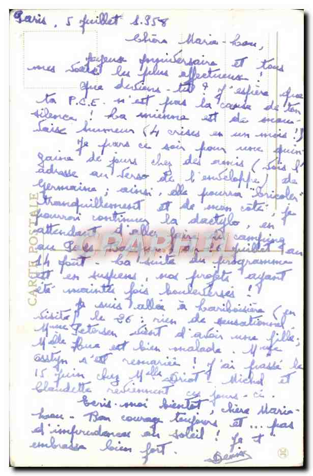 CPA Fantaisie Fleurs — Verso