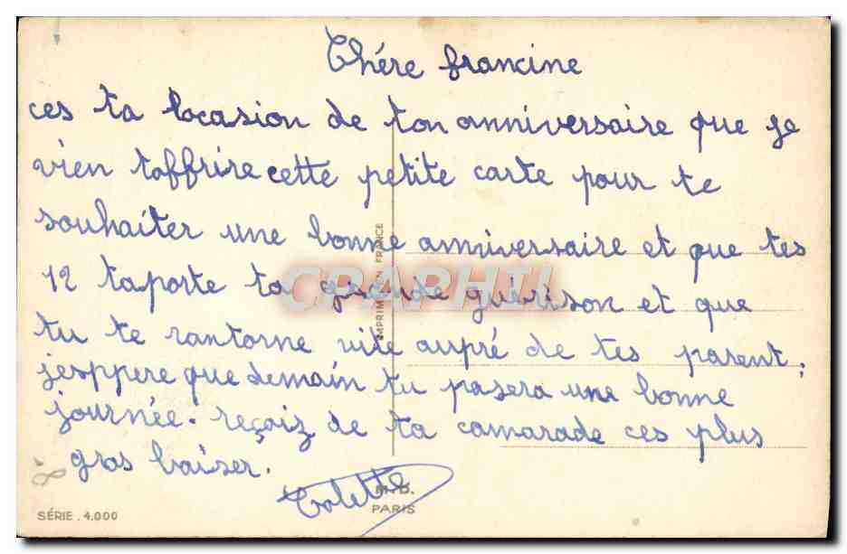 CPA Fantaisie Fleurs — Verso