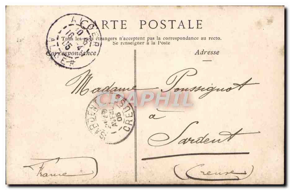 Femme fumant une cigarette — scène de jalousie — ND. Phal. Série 13, n° 4 — Verso