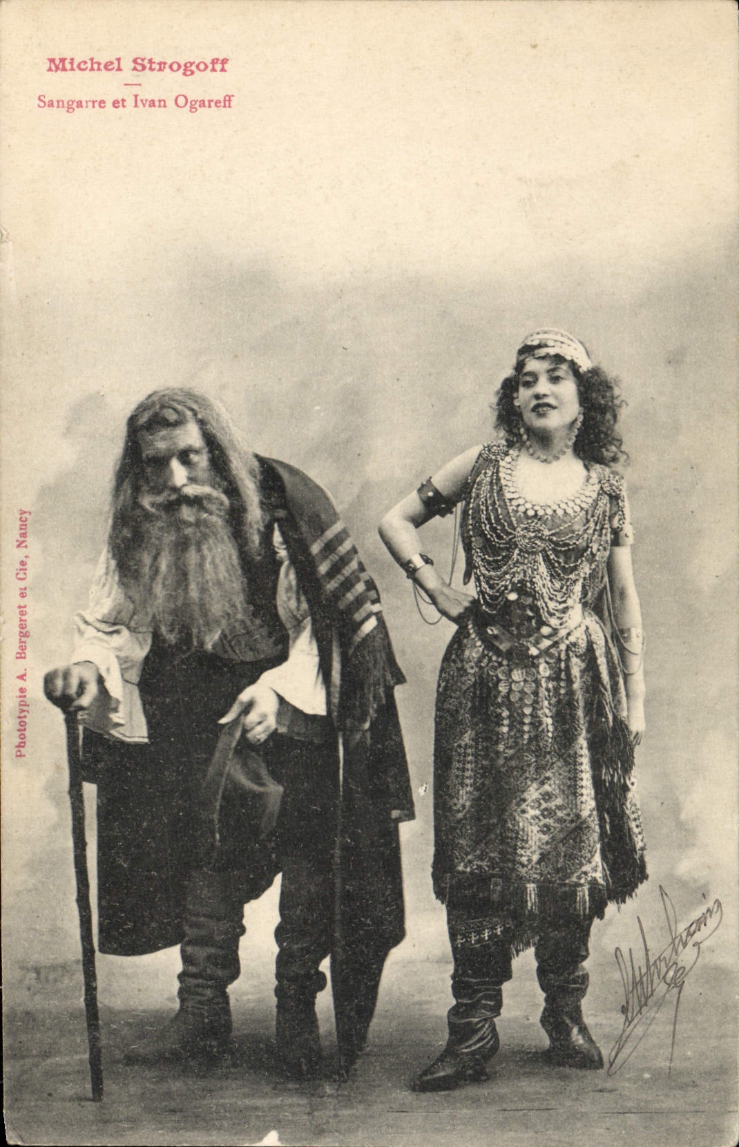 Michel Strogoff — Sangarre et Ivan Ogareff — Phototypie A. Bergeret et Cie, Nancy