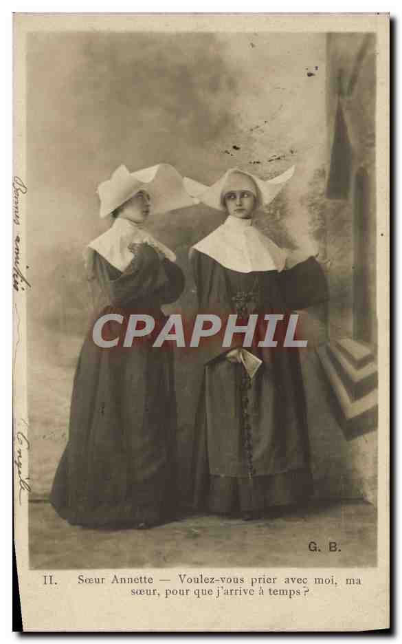 Dos monjas religiosas — La hermana Annette le pide a su hermana que ore con ella — G. B.