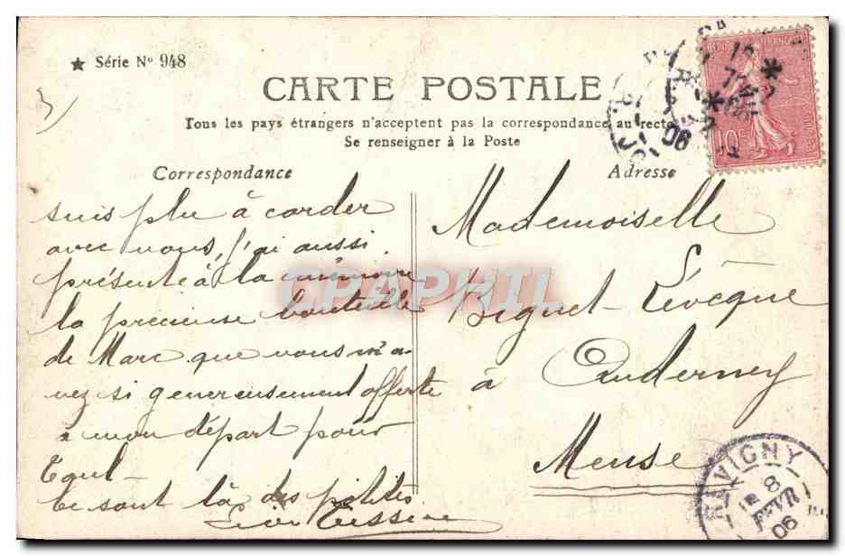 CPA Fantaisie Femme Pres du vieux puits  — Verso