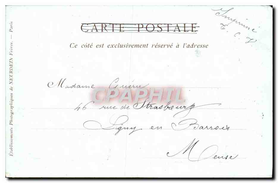CPA Fantaisie Femme Boucher Sujet pastoral — Verso