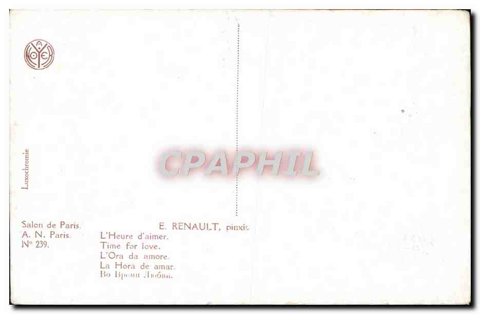CPA Fantaisie Salon de Paris l'heure d'aimer  — Rückseite