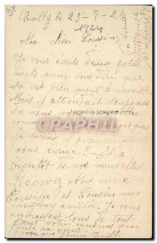 CPA Fantaisie Femme — Verso