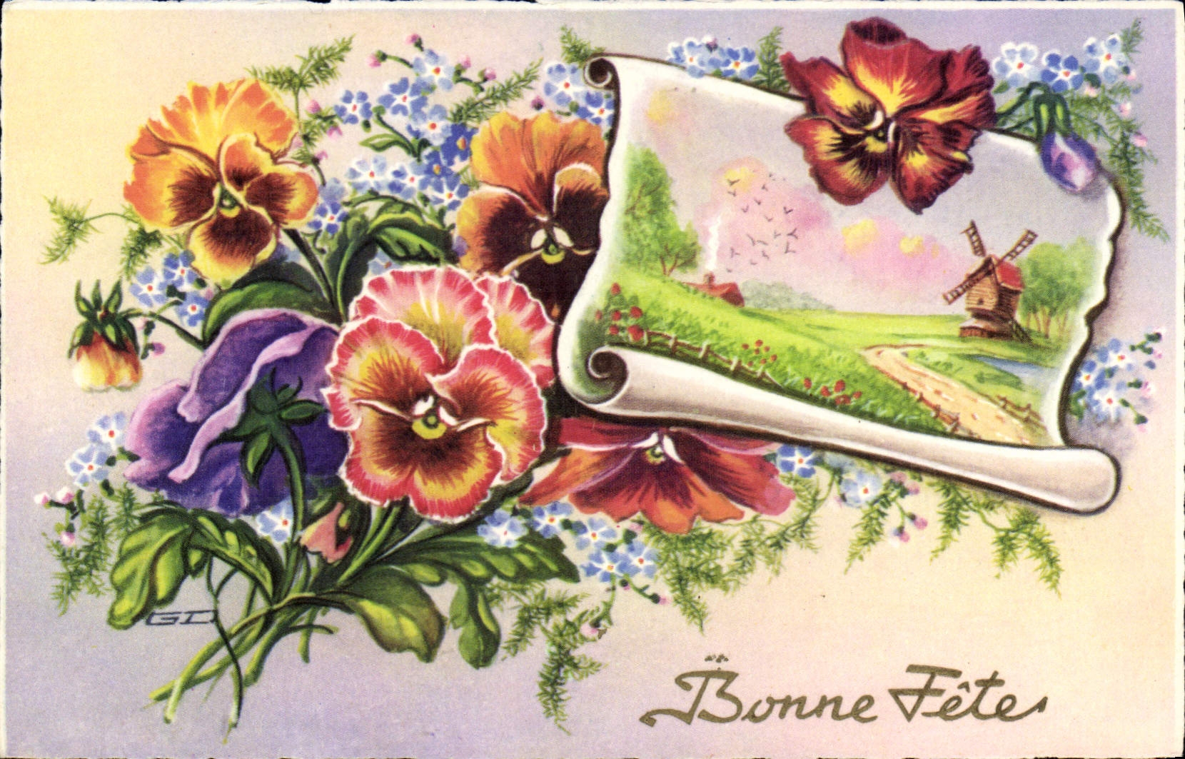 CPA Fantaisie Fleurs