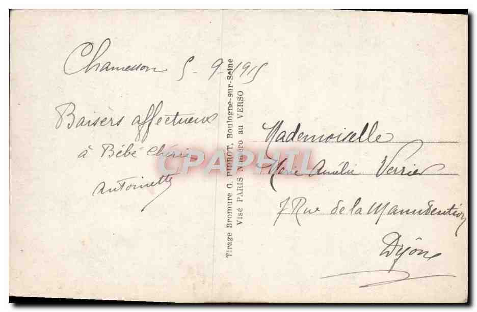 CPA Fantaisie Enfant — Rückseite