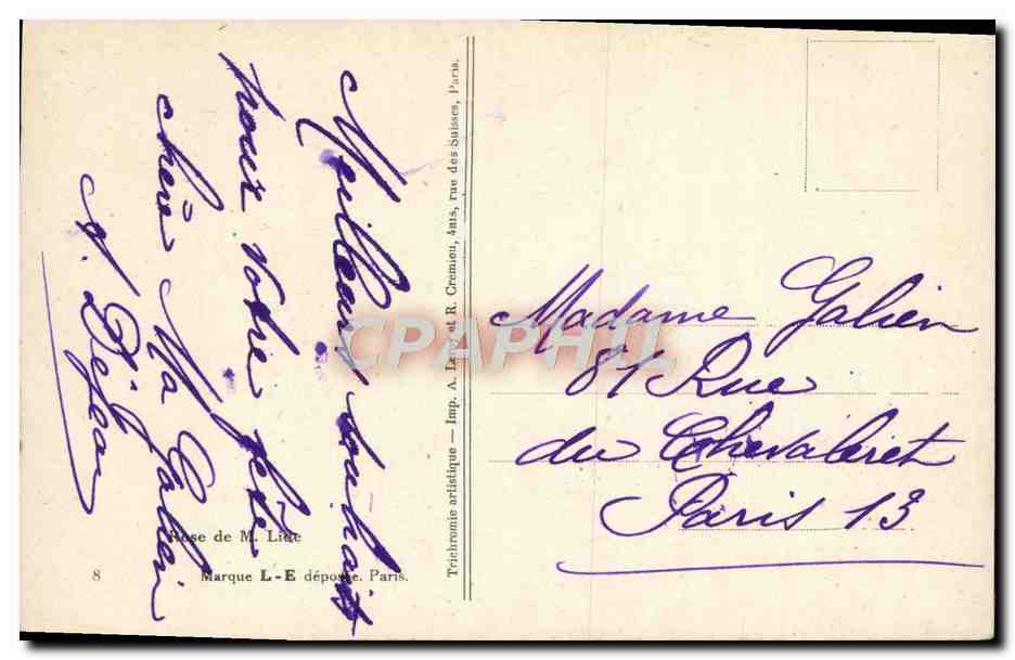 CPA Fantaisie Fleurs — Verso
