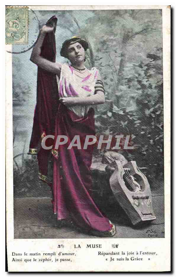 CPA Fantaisie Femme la muse 