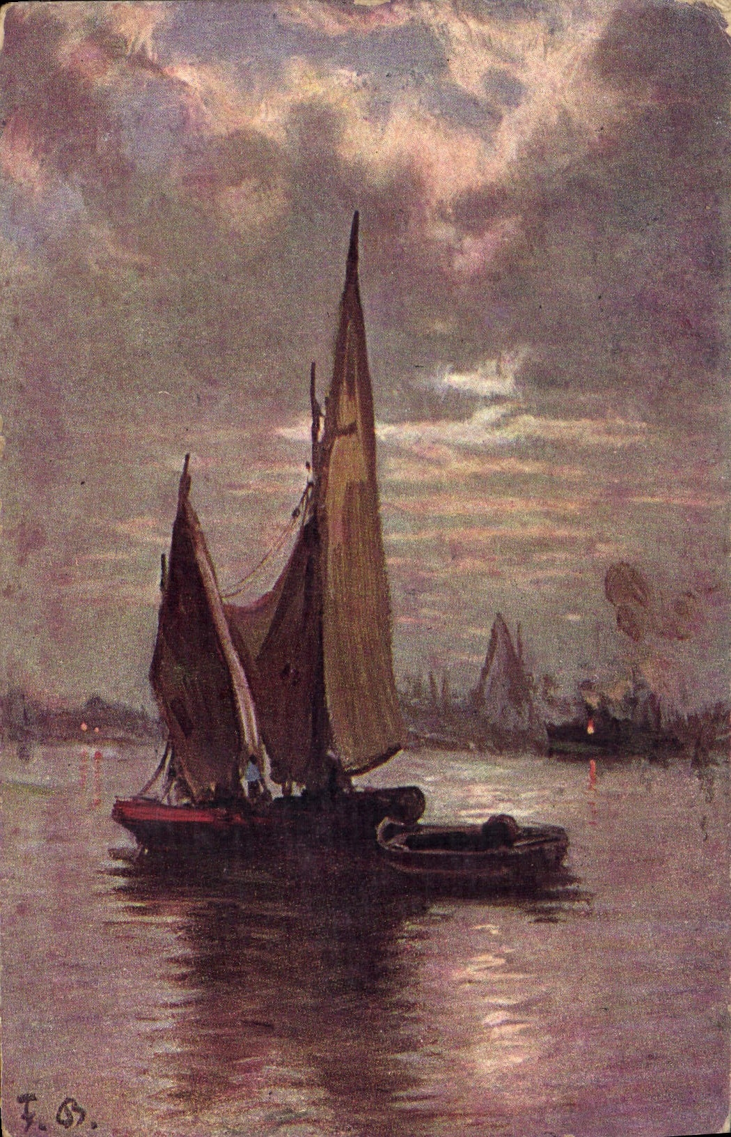 CPA Fantaisie Bateau de peche 