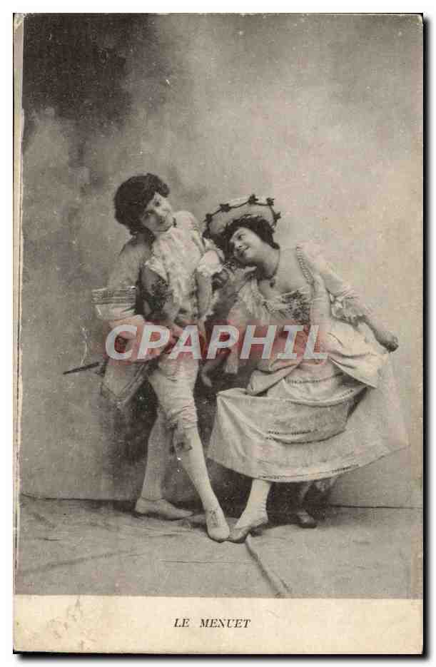 CPA Fantaisie Danse Femme le menuet 