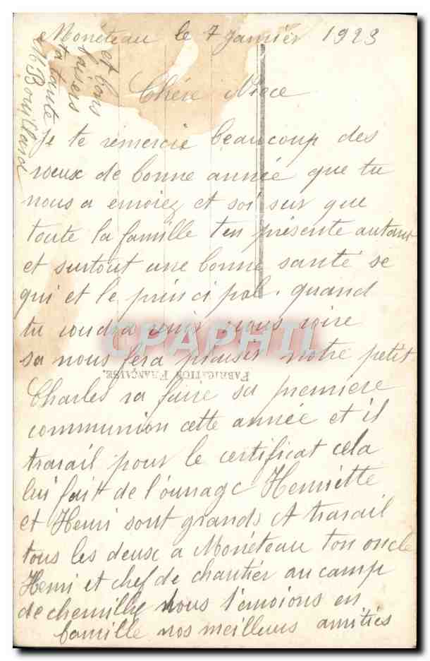 CPA Fantaisie Femme  — Verso