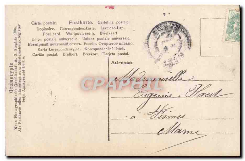 CPA Fantaisie Femme  — Rückseite