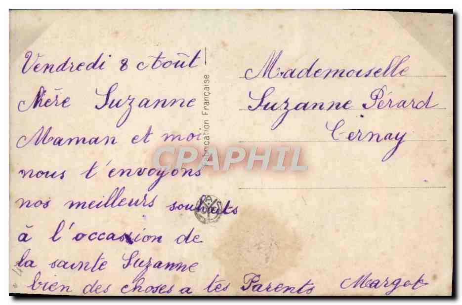 CPA Fantaisie Fleurs — Verso