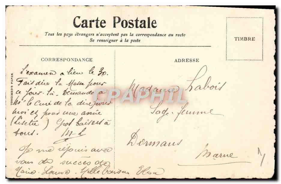 CPA Fantaisie Fleurs lettre (dessin a la main) — Rückseite