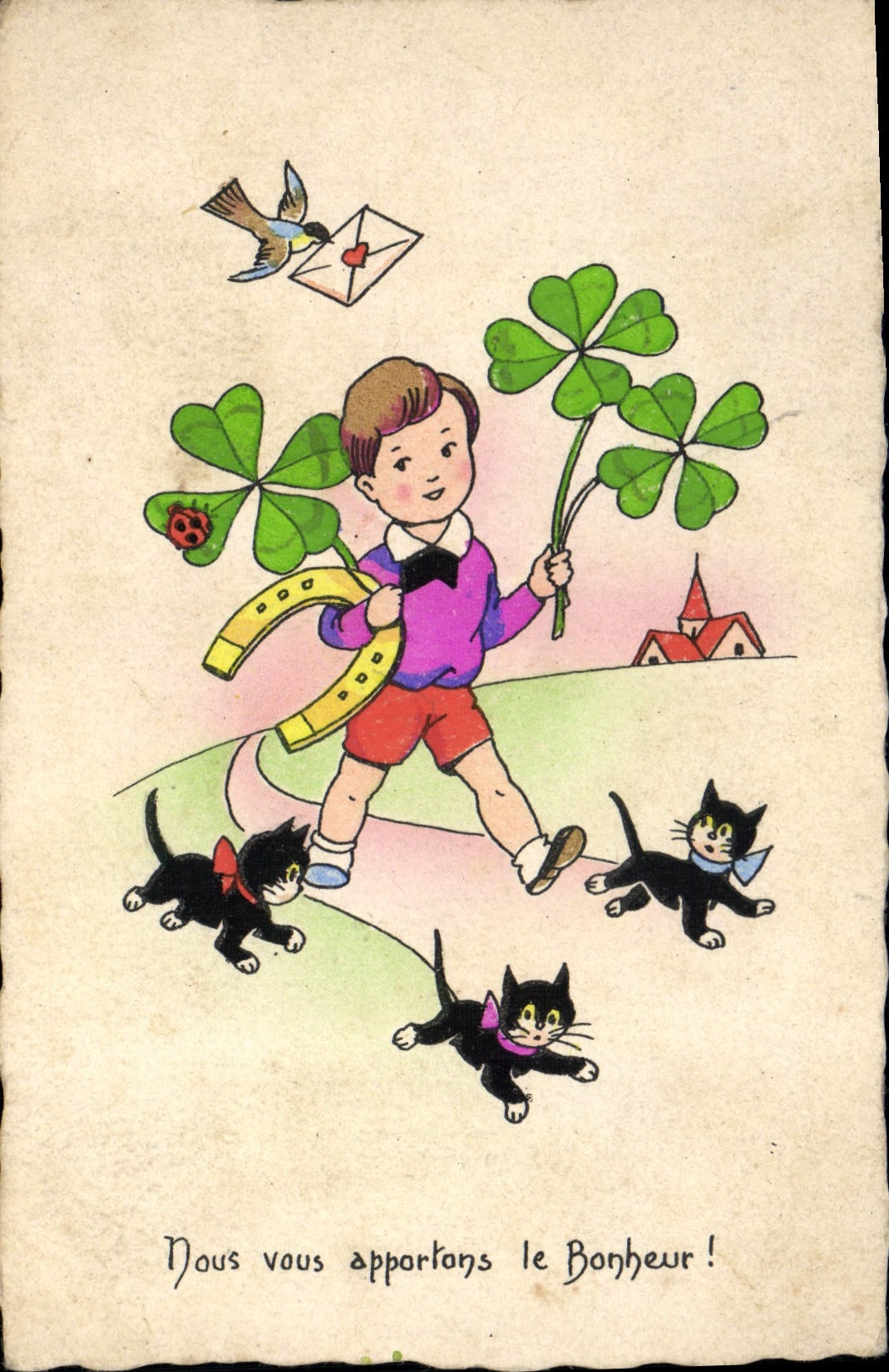CPA Fantaisie Enfant Chat Chaton