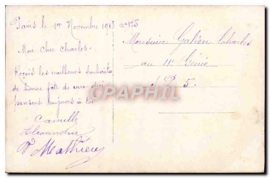 CPA Fantaisie Fleurs — Verso