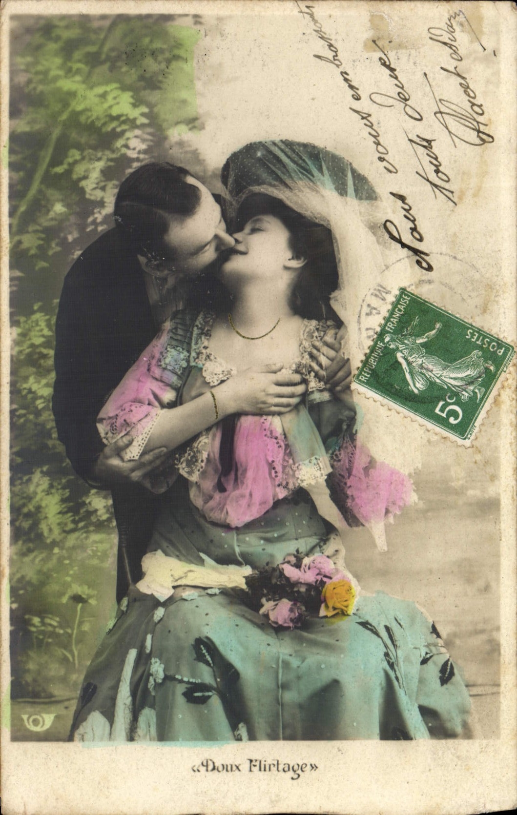 Doux Flirtage — scène de couple en extérieur — éditeur W. (logo en bas à gauche)