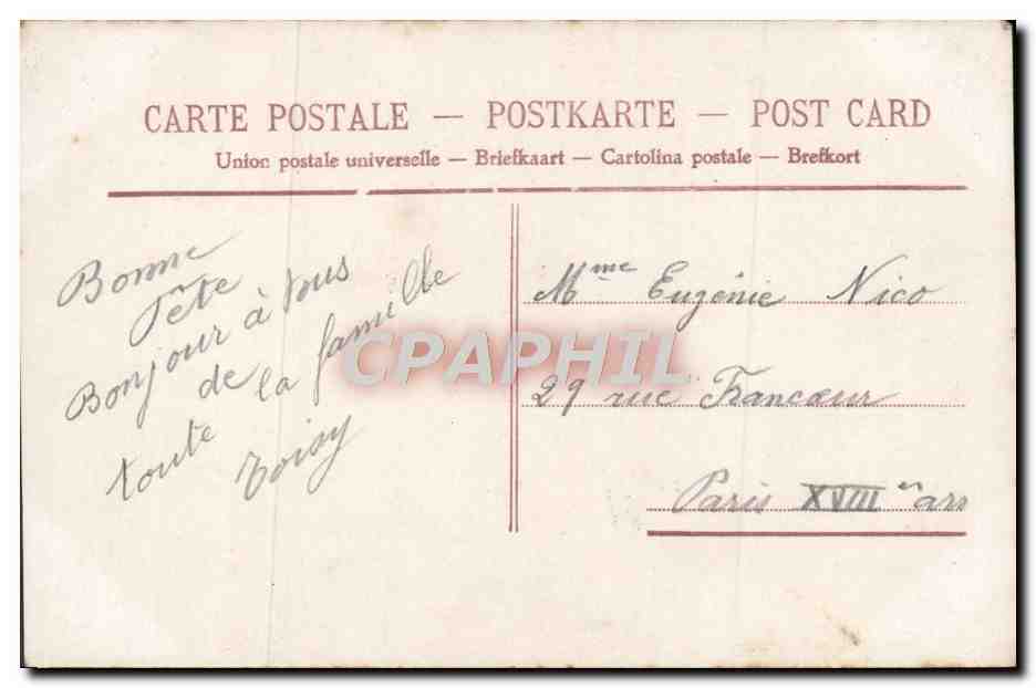 CPA Fantaisie Homme  — Rückseite