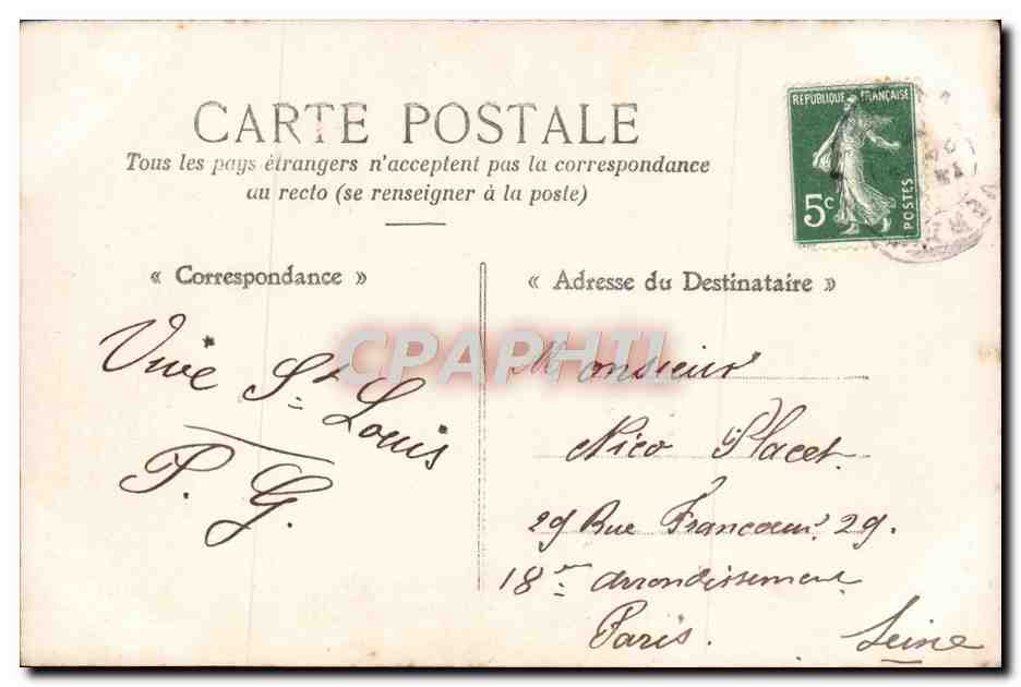 CPA Fantaisie Homme  — Verso