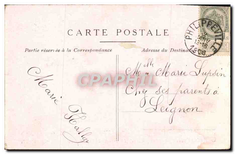 CPA Fantaisie Femme main Colombe — Verso