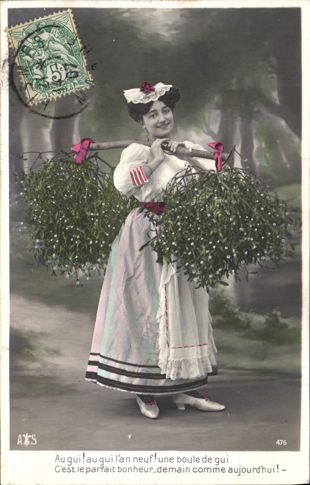 CPA Fantaisie Femme Gui
