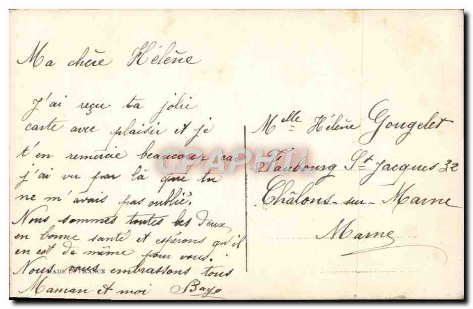 CPA Fantaisie Femme  — Verso