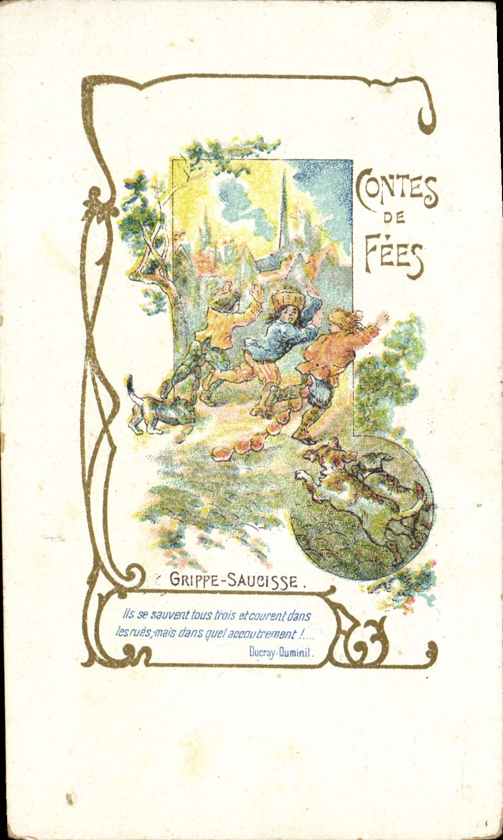 CPA Fantaisie Contes de fees Grippe saucisse