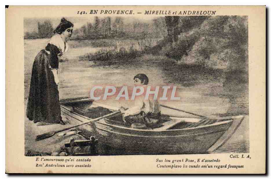 CPA En Provence Mireille et Andreloun Folklore