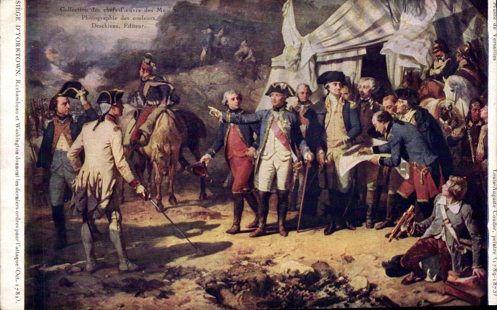 CPA Siege d'Yorktown Rochambeau et Washington donnant les derniers ordres pour l'attaque Militaria