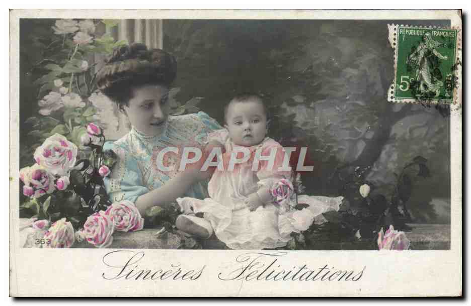 CPA Fantaisie Femme Enfant Bebe