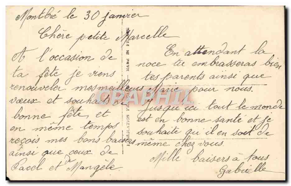 CPA Fantaisie Enfants — Verso