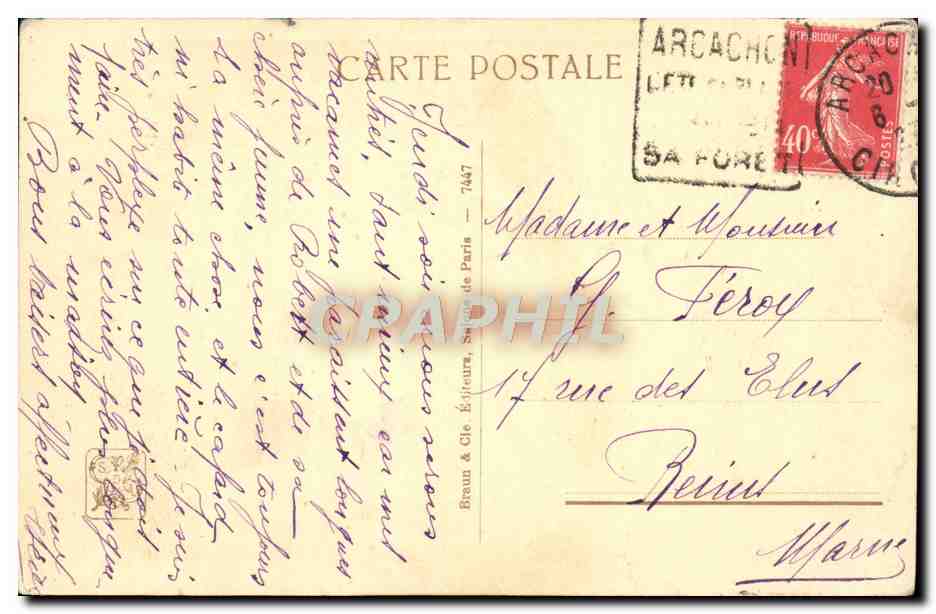 CPA Fantaisie Reverie  — Verso