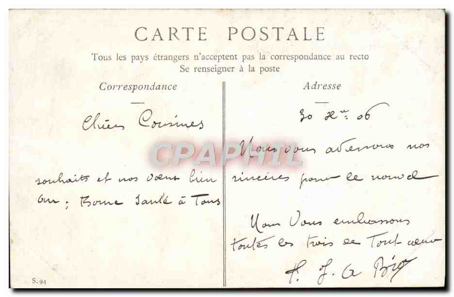 CPA Fantaisie Enfant — Rückseite