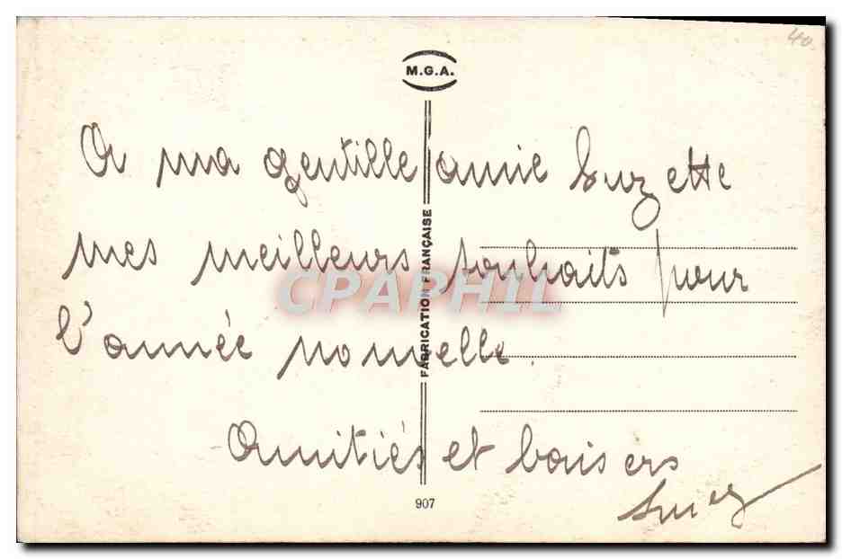 CPA Fantaisie Bonne annee — Rückseite