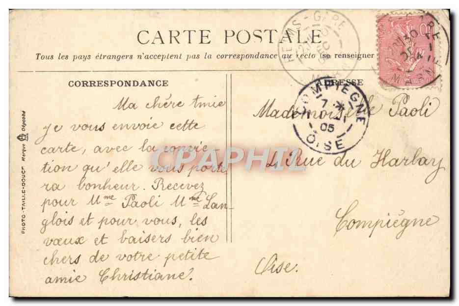 CPA Fantaisie Enfant — Rückseite