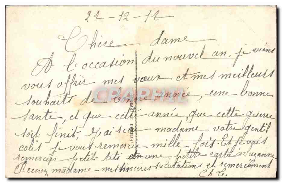 CPA Fantaisie Fleurs — Verso