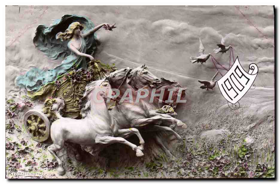 Déesse à calèche tirée par des chevaux — 1919 — AN Paris