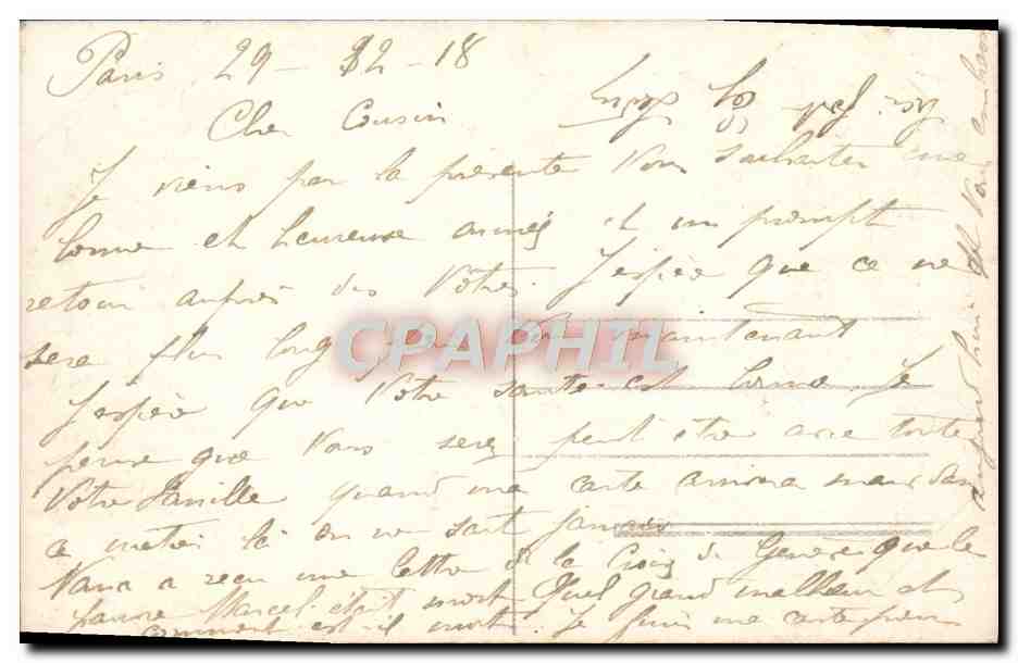 CPA Fantaisie Houx Automobile — Verso