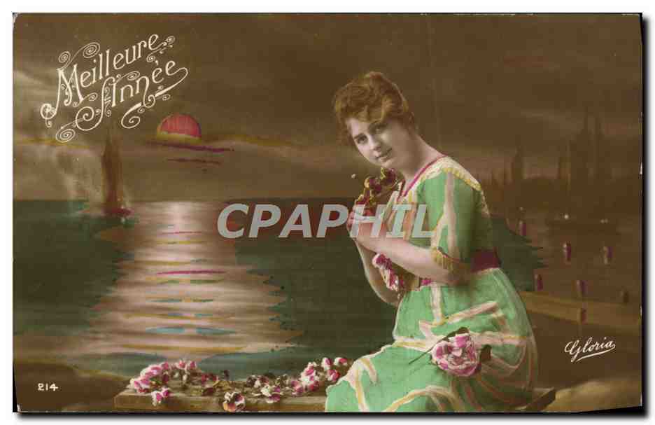Jeune femme au bord de l'eau — Meilleure Année — Éditeur Ayloria, n° 214