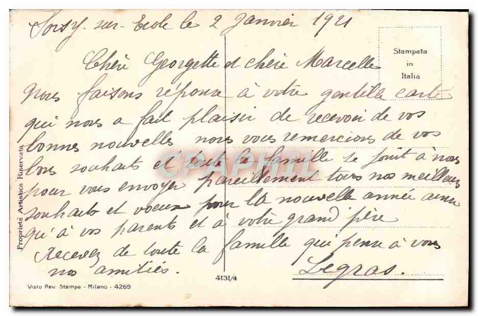 CPA Fantaisie fleurs — Verso