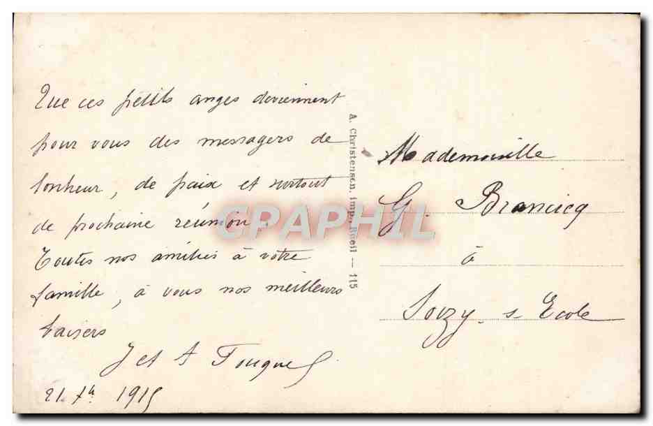 CPA Fantaisie Enfants Anges ange — Rückseite