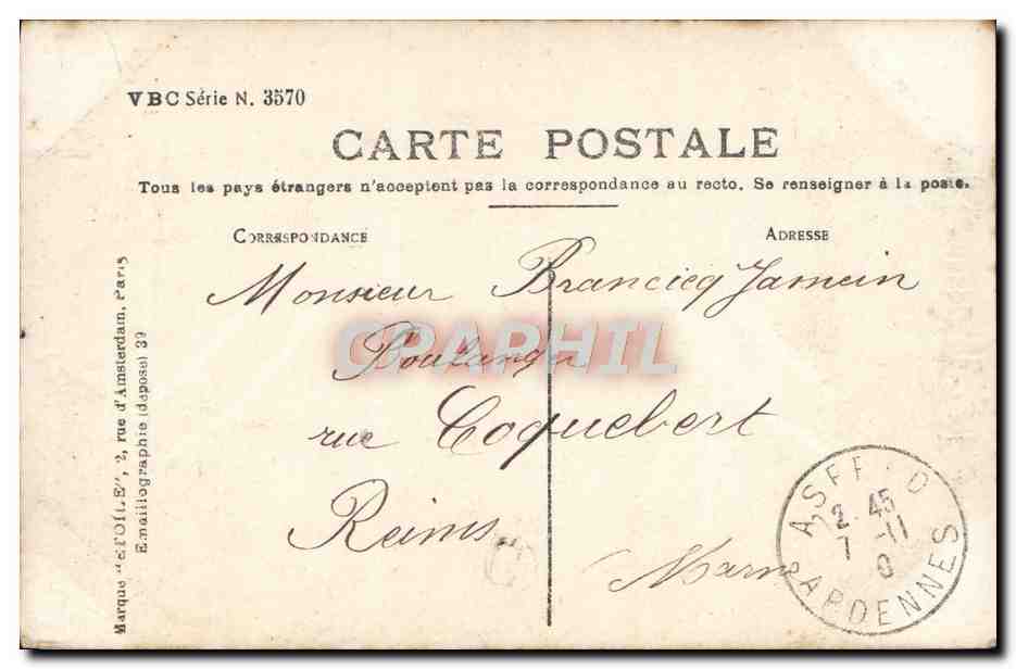 CPA Fantaisie Homme  — Rückseite