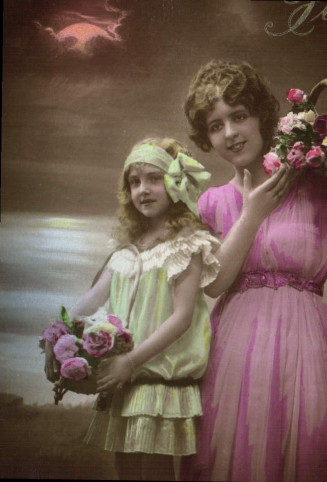 CPA Fantaisie Femme Enfant