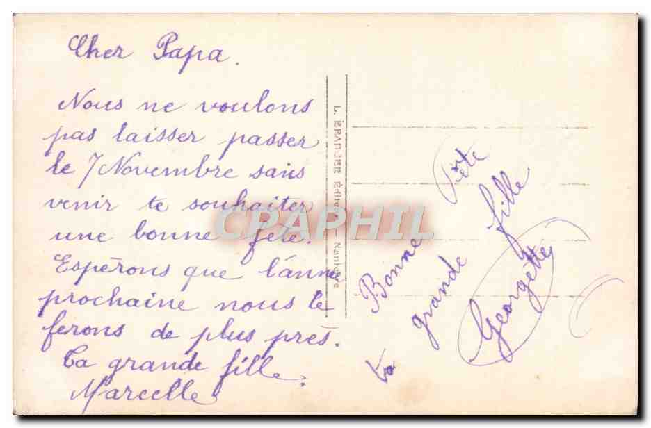 CPA Fantaisie Femme Enfant — Verso
