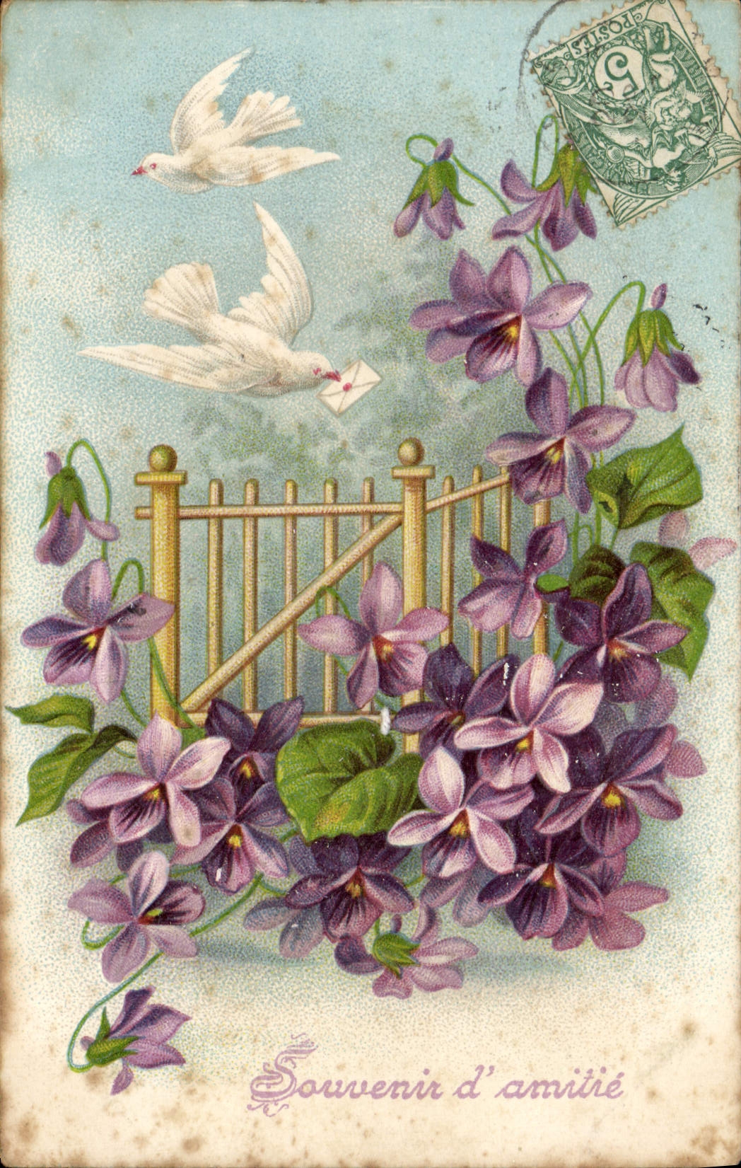 CPA Fantaisie Fleurs colombes 